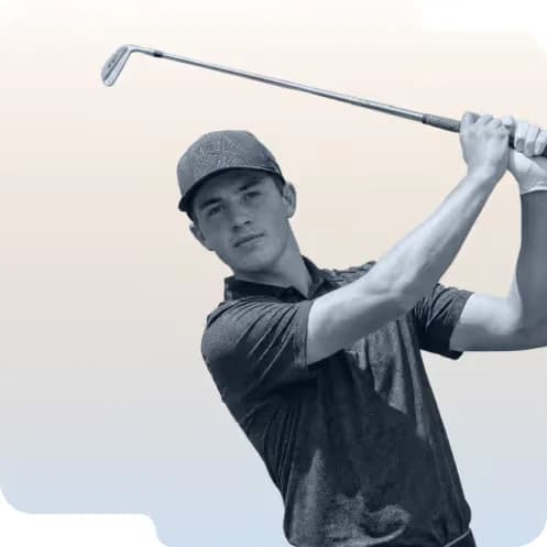 Golfer at the top of the backswing